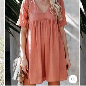Listicle pink baby doll dress